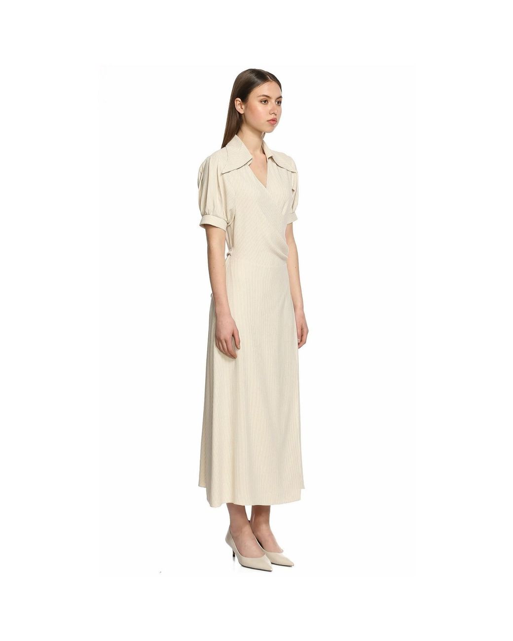 NAZLI CEREN White Agon Wrap Dress