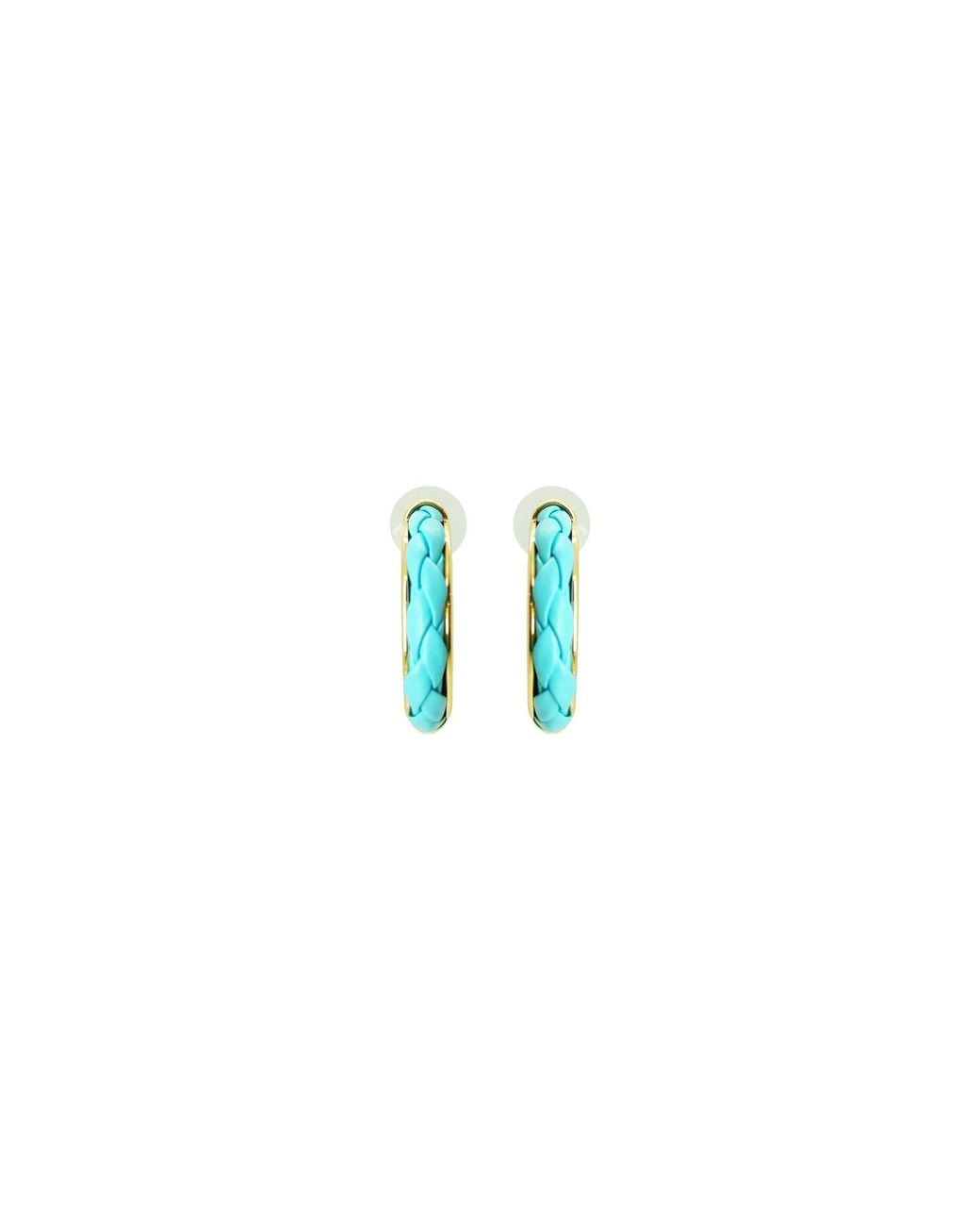 Gissa Bicalho Blue Handmade Acrylic Earring Hoop Oca And Trece