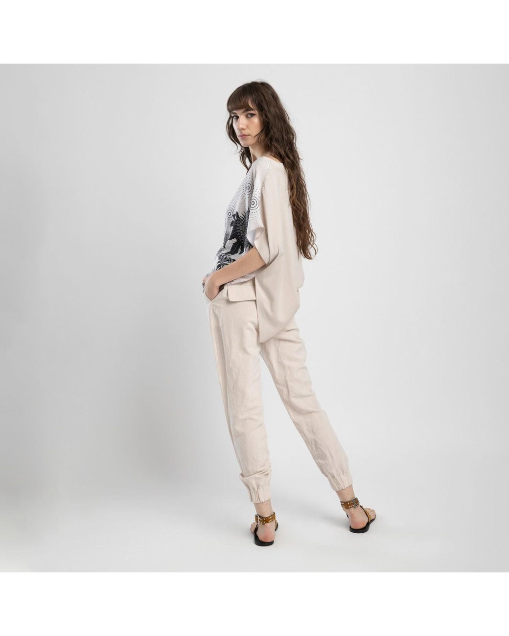 ARTISTA Gray Neutrals Epic Asymmetric Top