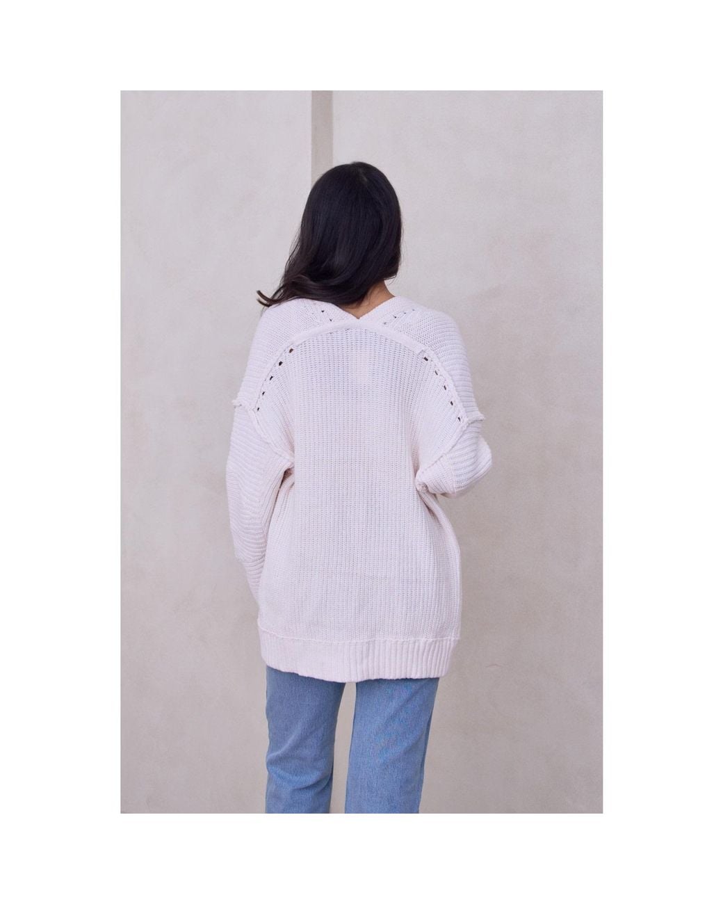 Saachi Purple Ribbed Knit Open Cardigan Sweater