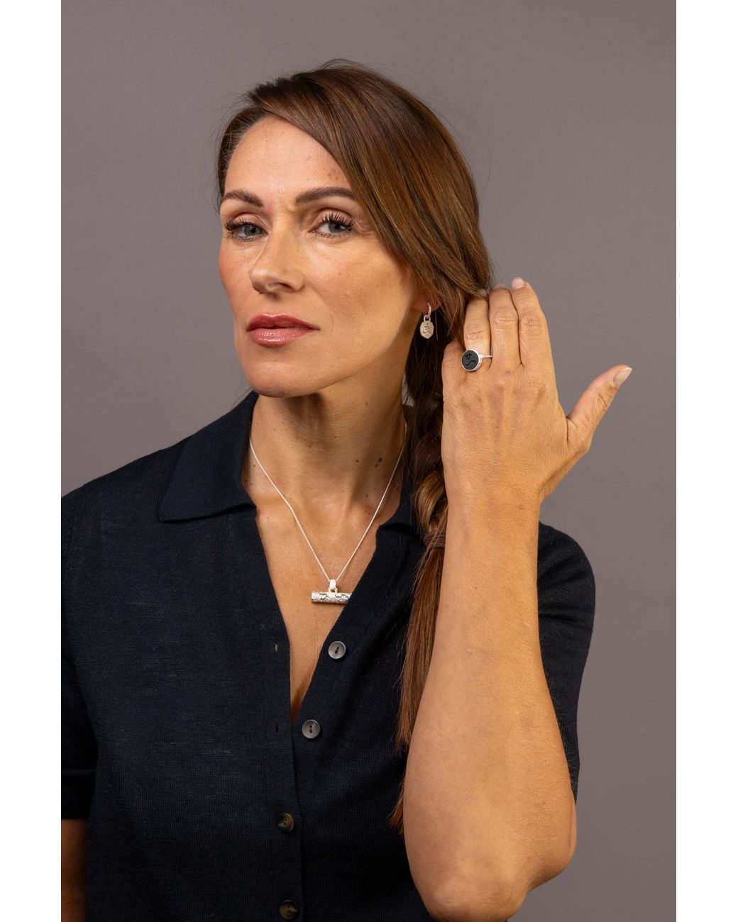 Claire Hill Designs Metallic Difficult T Bar Necklace