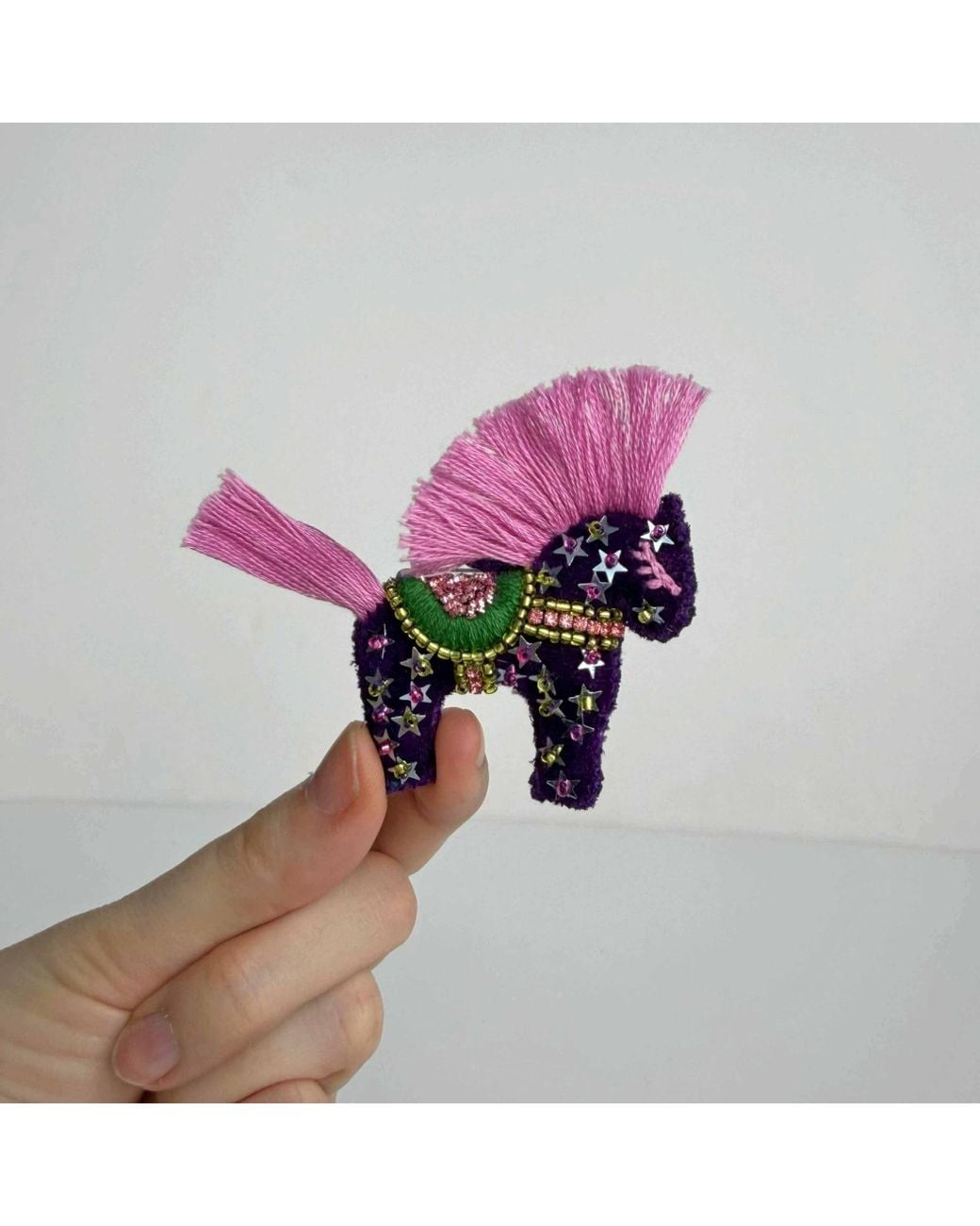 VETKA Pink Handmade Horse Brooch- Star
