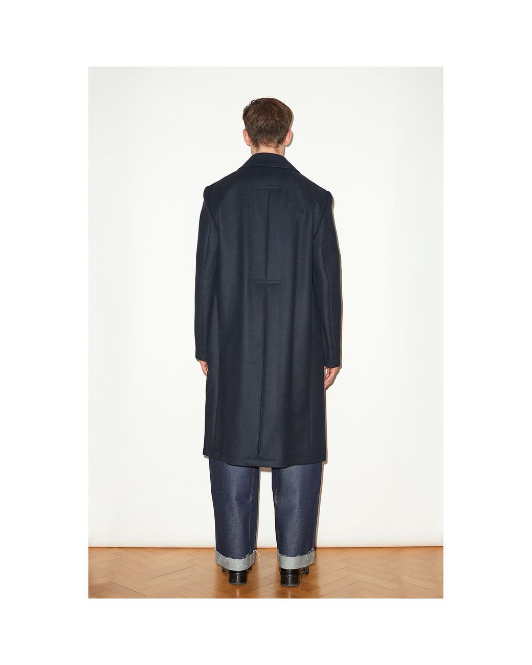 Hegarty London Blue Single Breasted Cashmere Overcoat for men