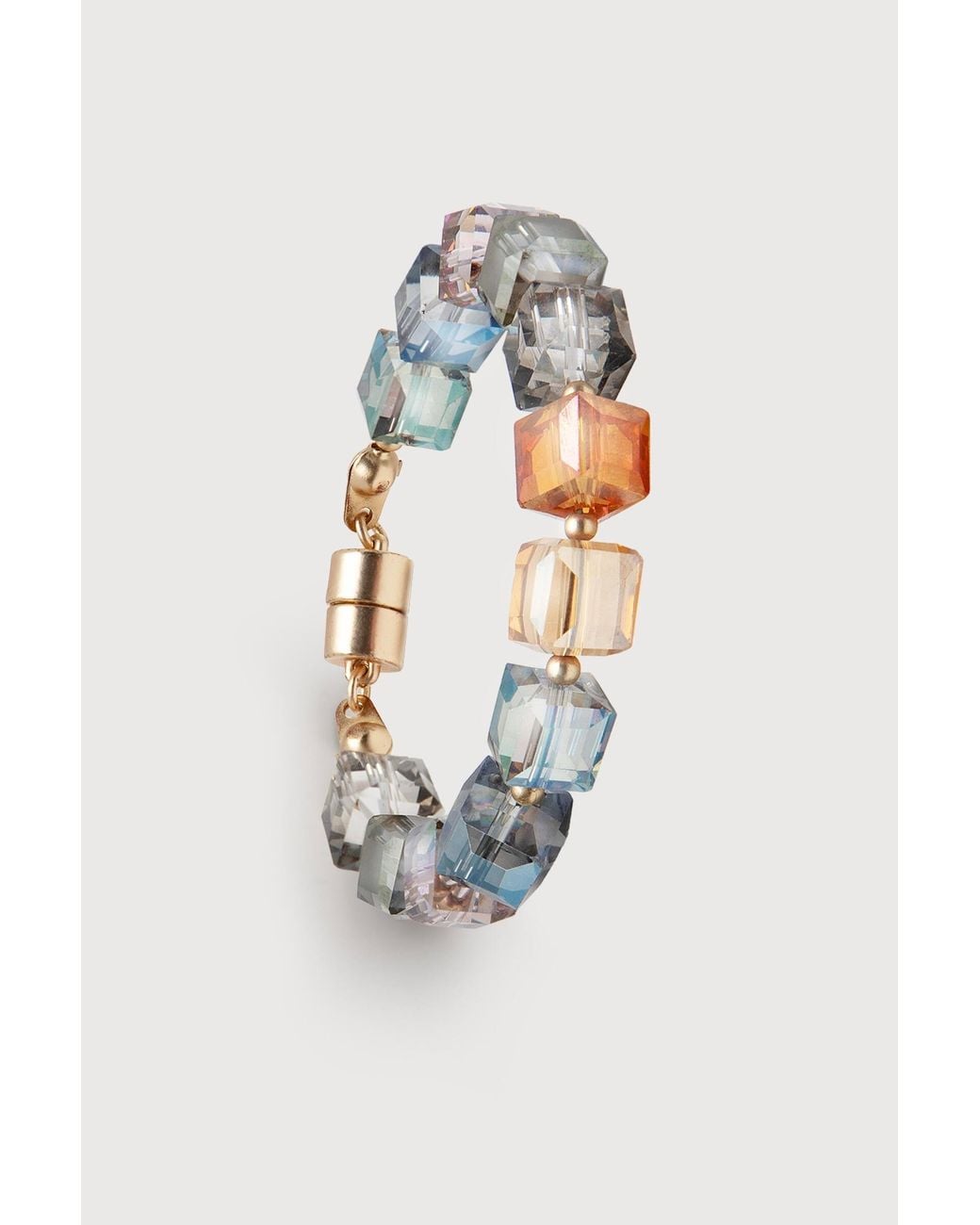 Saachi Green Faceted Bead & Stone Bracelet