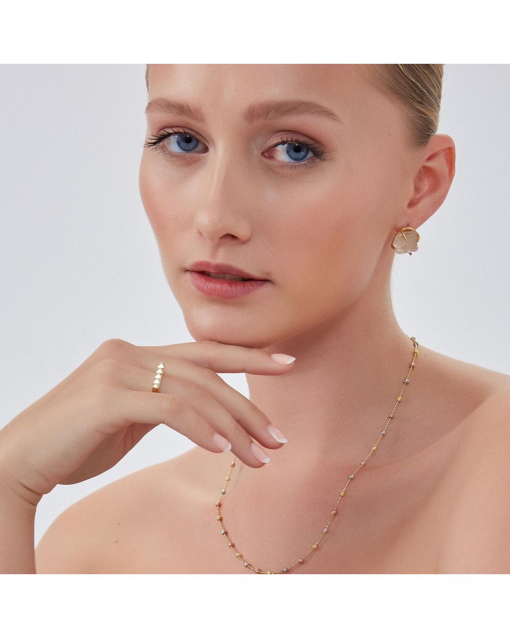 Spero London Metallic Pyramid Adjustable Sterling Ring