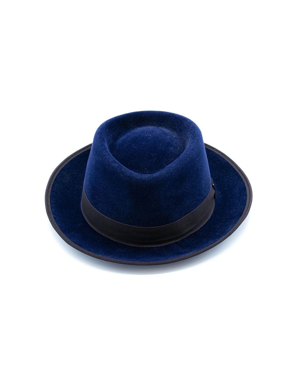 DORIA 1905 Blue Velour Lapin Felt Telescope Hat for men