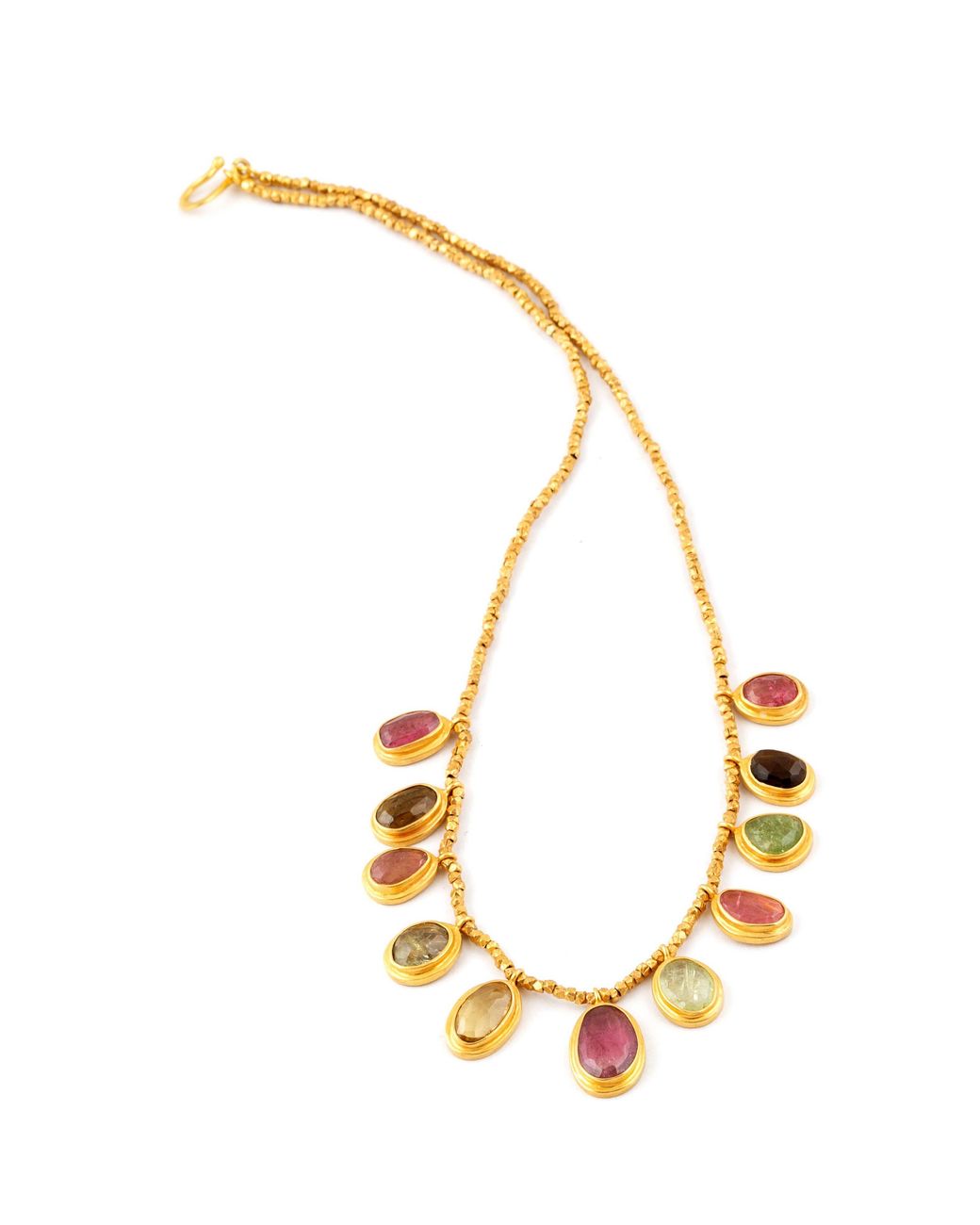 Opium Jewels Metallic Tourmaline Droplet Bead Necklace