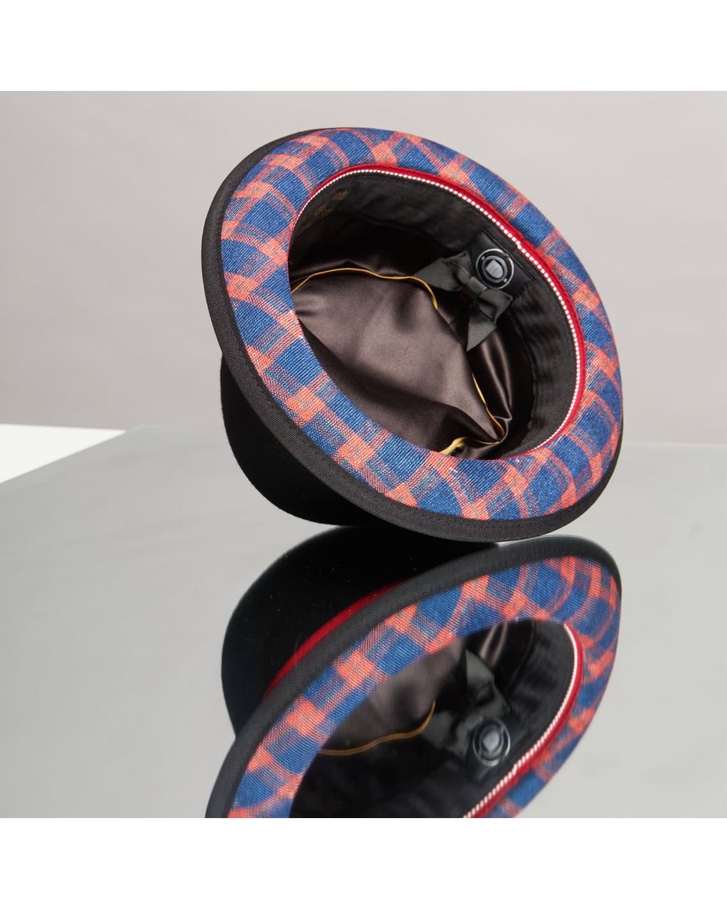 Dasmarca Hats Black Bruno Felt Porkpie Hat With Retro Stripe Appliqué for men