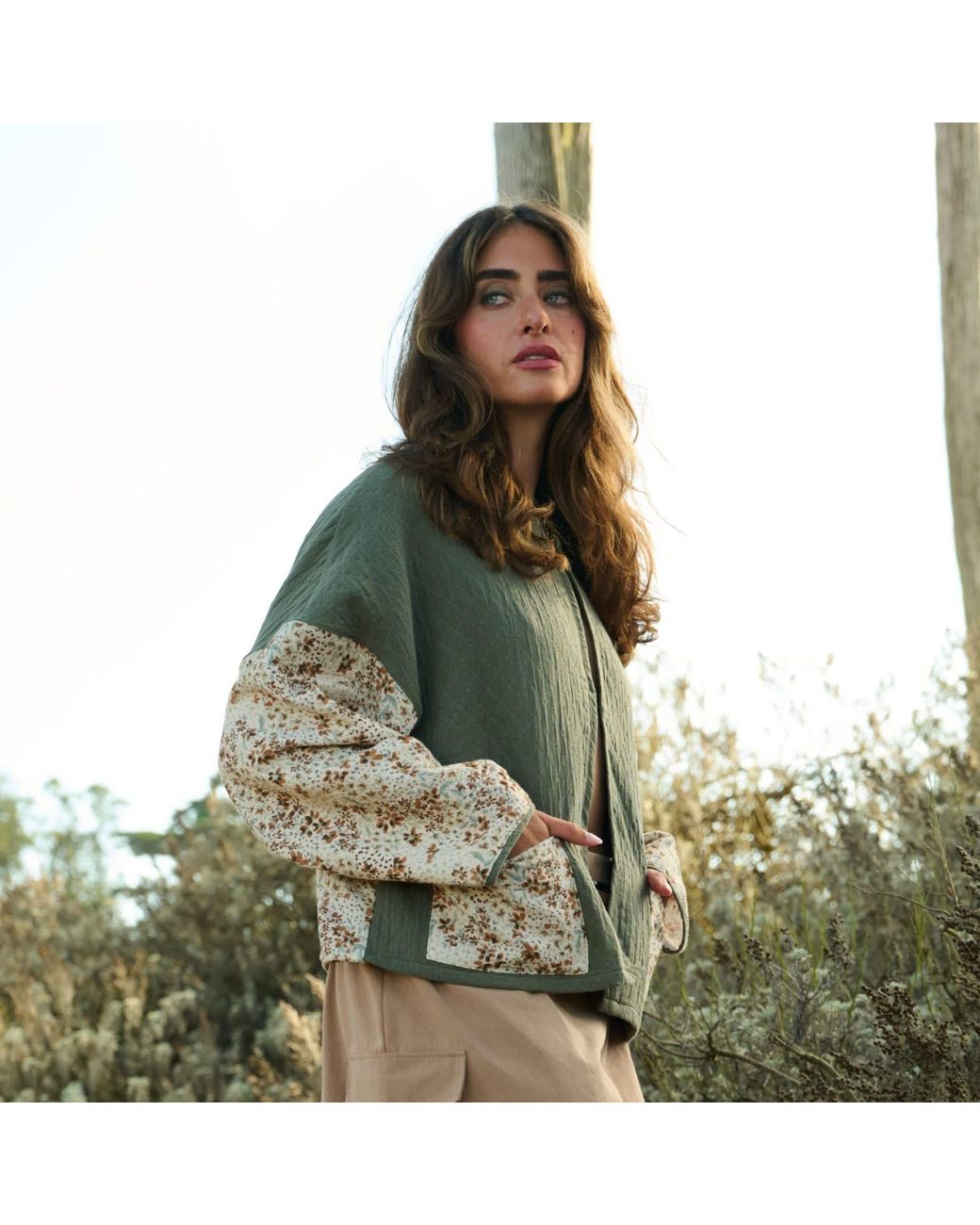 Italia A Collection Green The Joni Crew Jacket
