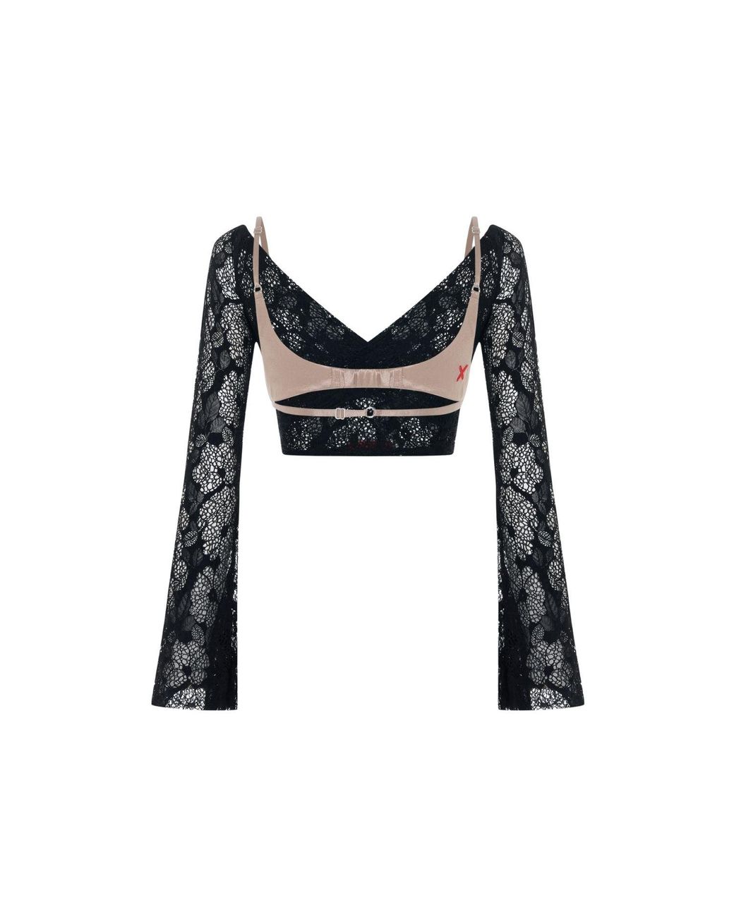 Pcfg Black The Party Edit Lace Body With Contrast Bust Panel