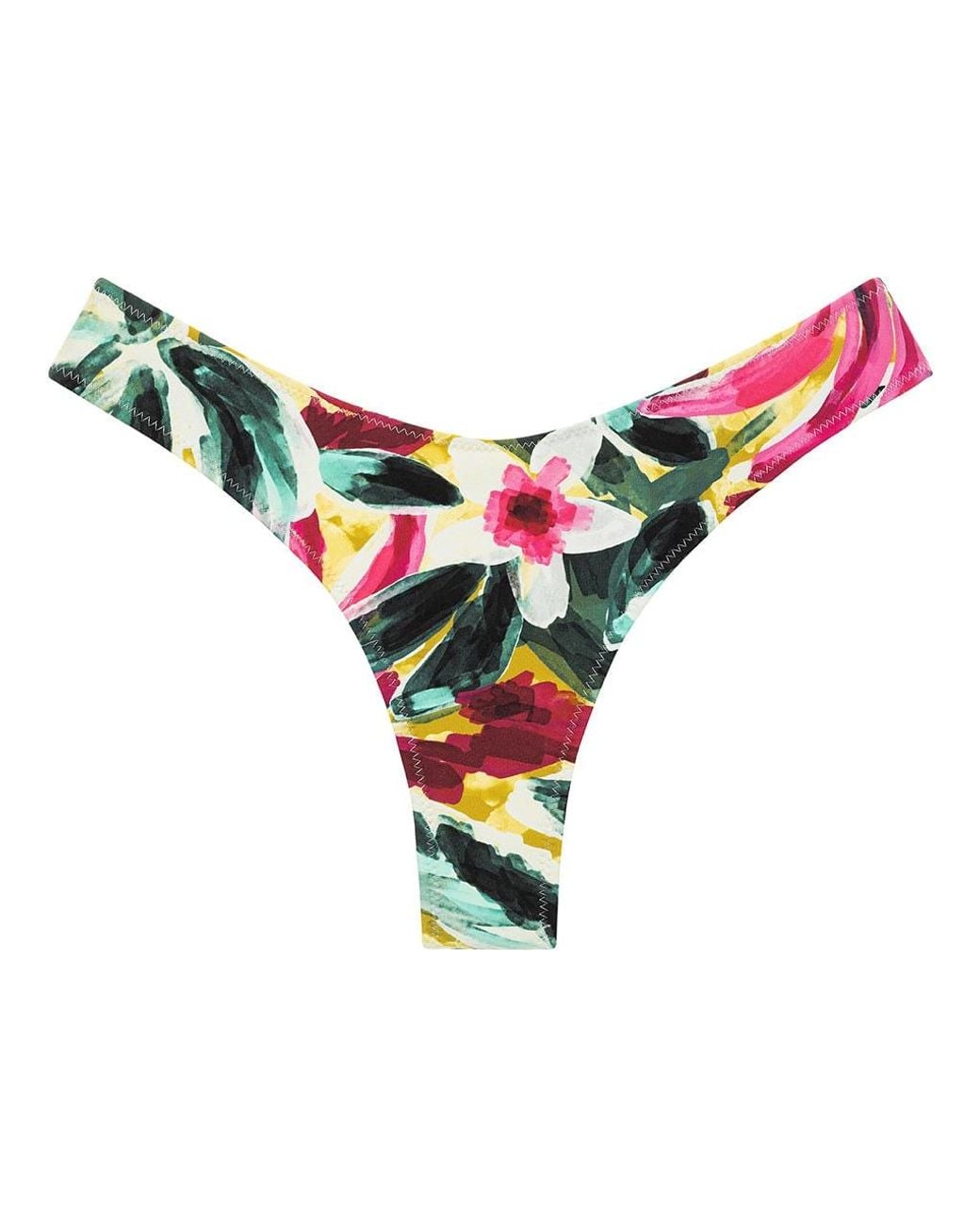 Montce Blue Isla Floral Lulu Zig-Zag Stitch Bikini Bottom