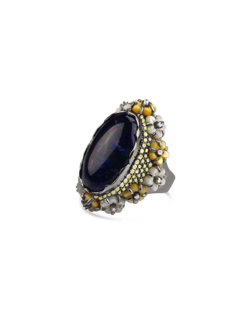 Bellus Domina Blue Shells & Sodalite Cocktail Ring