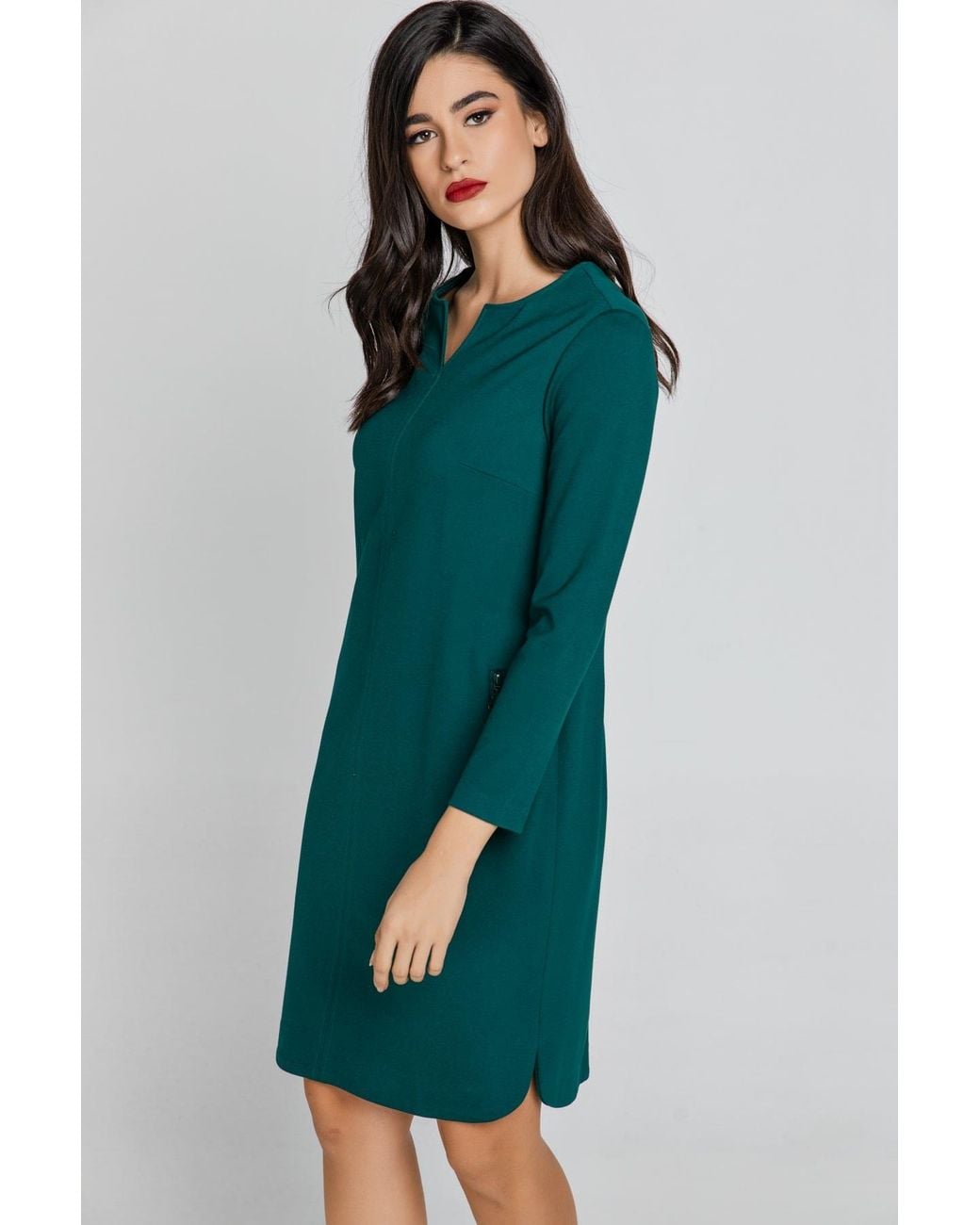 Conquista Green Emerald Sack Dress By
