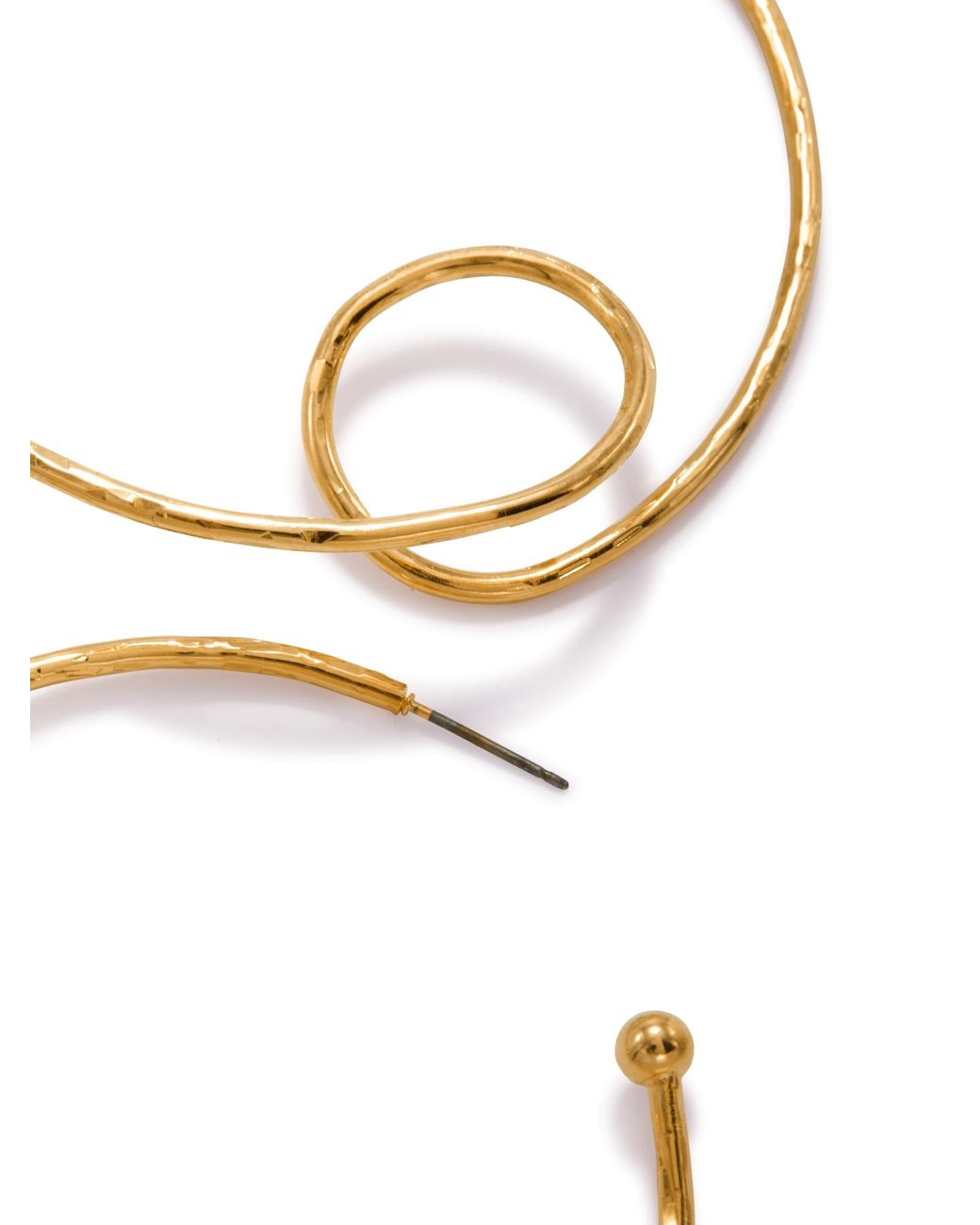 Jaredjamin White Loop-De-Loop Hoop Post Earrings