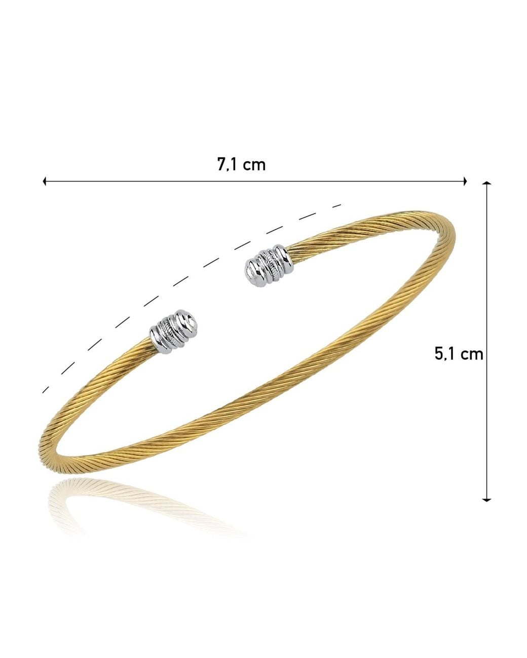 Ecce | Artisan Diamonds Metallic 14K Solid Tipped Twist Bangle Bracelet