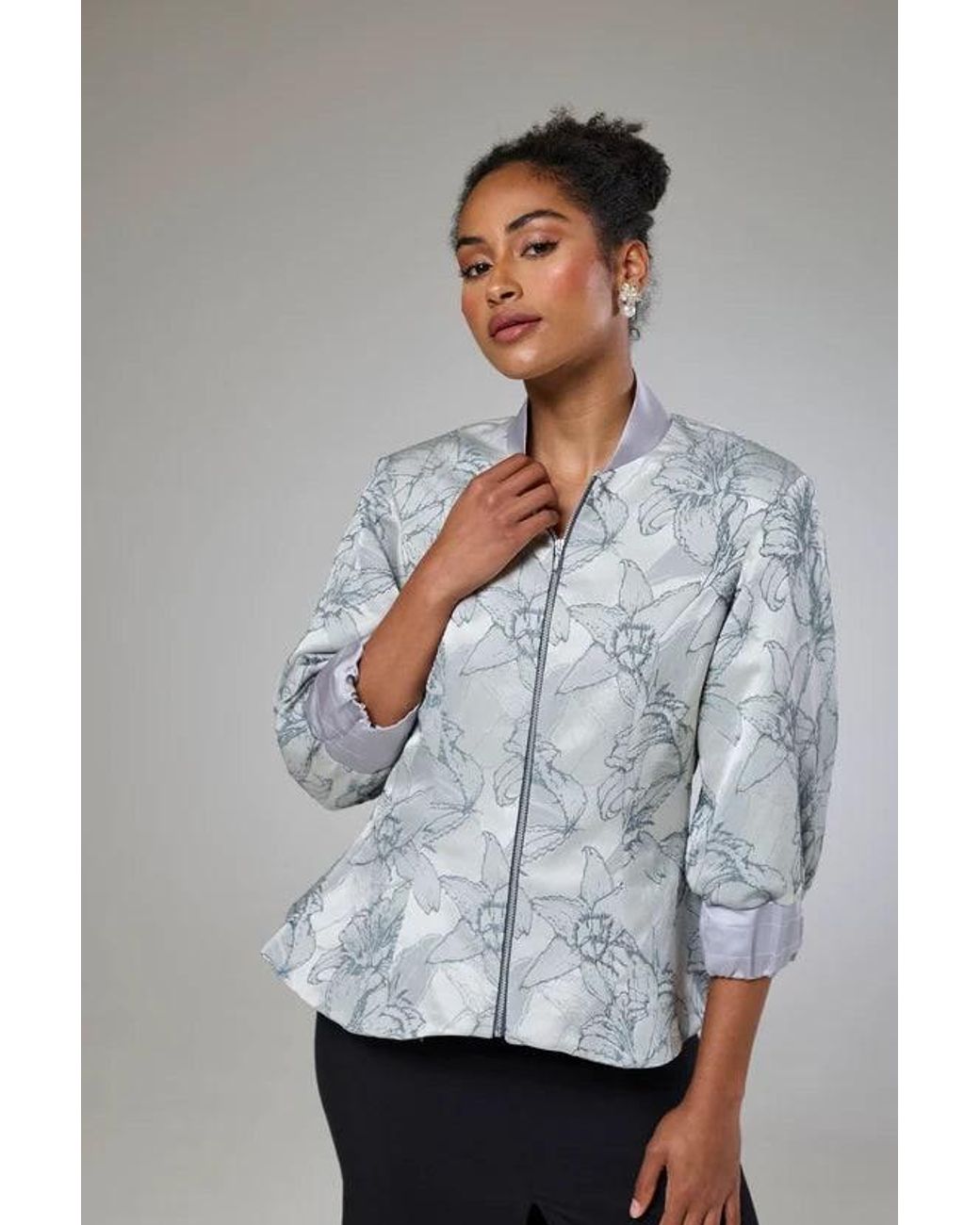 Lioness by Tf Gray Twilight Flora Fitted Jacket Blouse