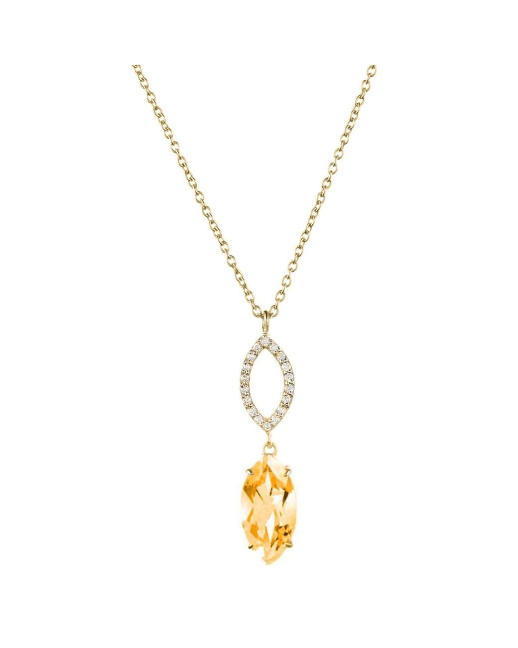 Augustine Jewels Metallic Citrine & Diamond Necklace