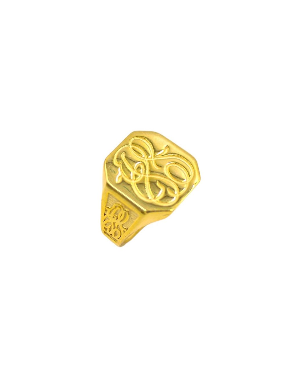1610Istanbul Brown Art Nouveau Signet Ring