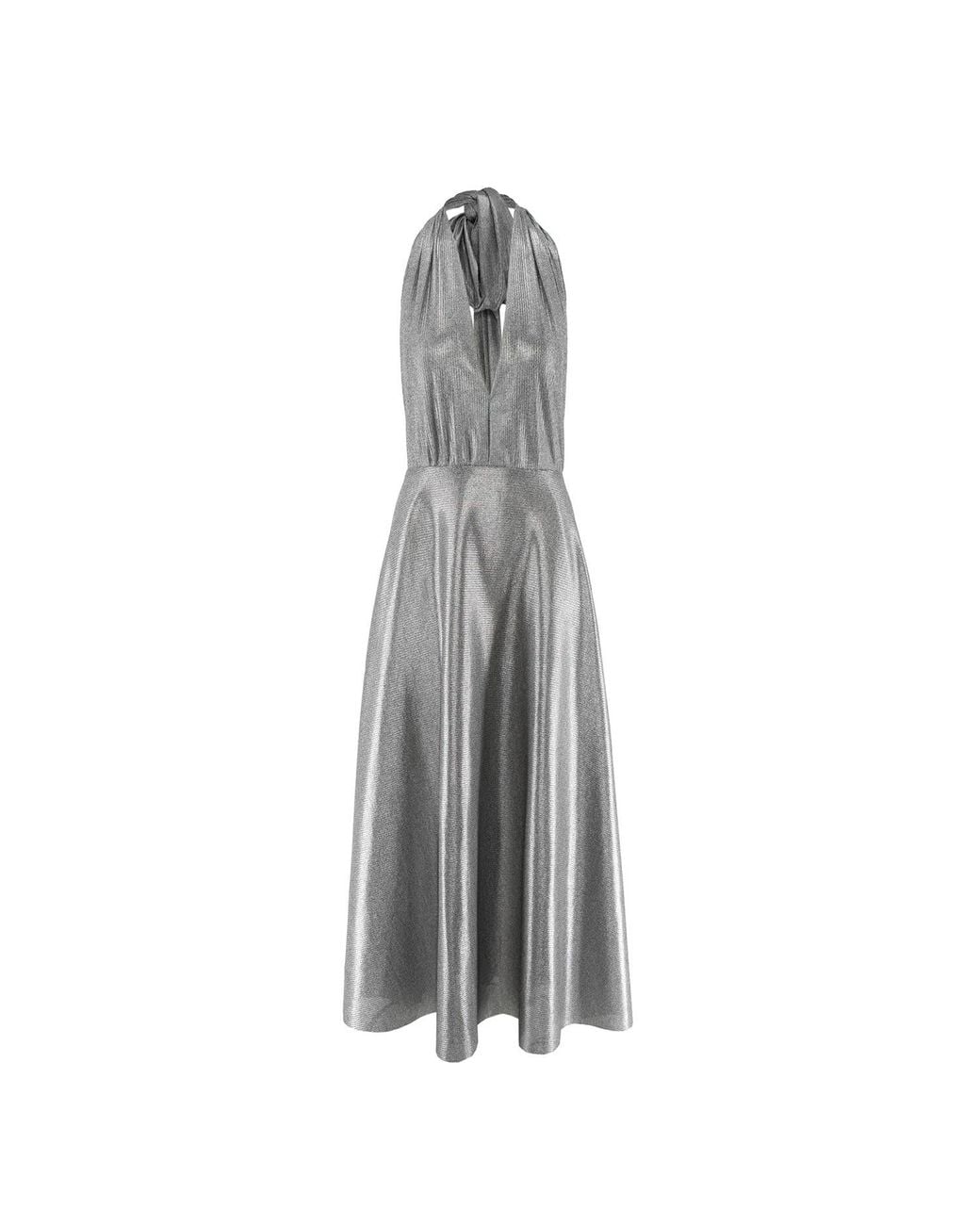 Silvia Serban Gray Bare Back Cloche Dress