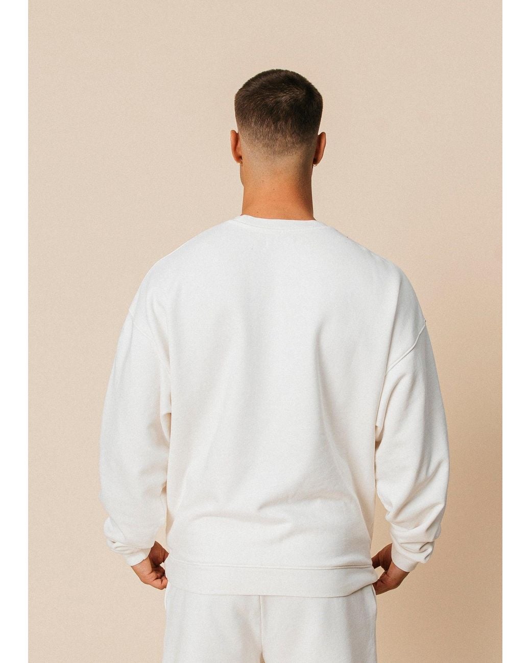 Ocio Leisurewear White Oversized Crewneck for men