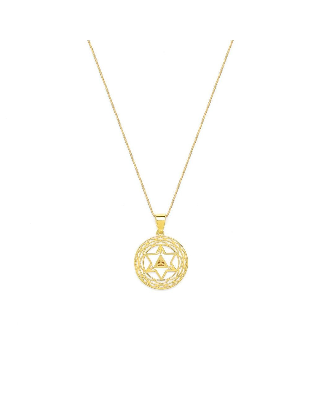 Seven Saints Metallic Merkaba Star, Spiritual Ascension Necklace, Plated