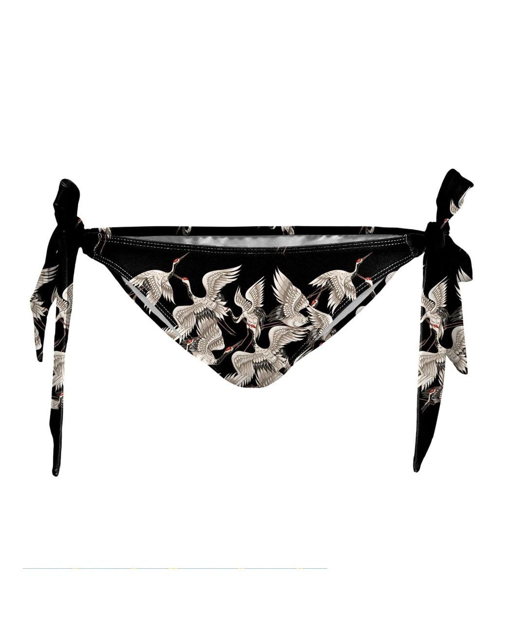 Aloha From Deer Black Cranes Bikini Bows Bottom