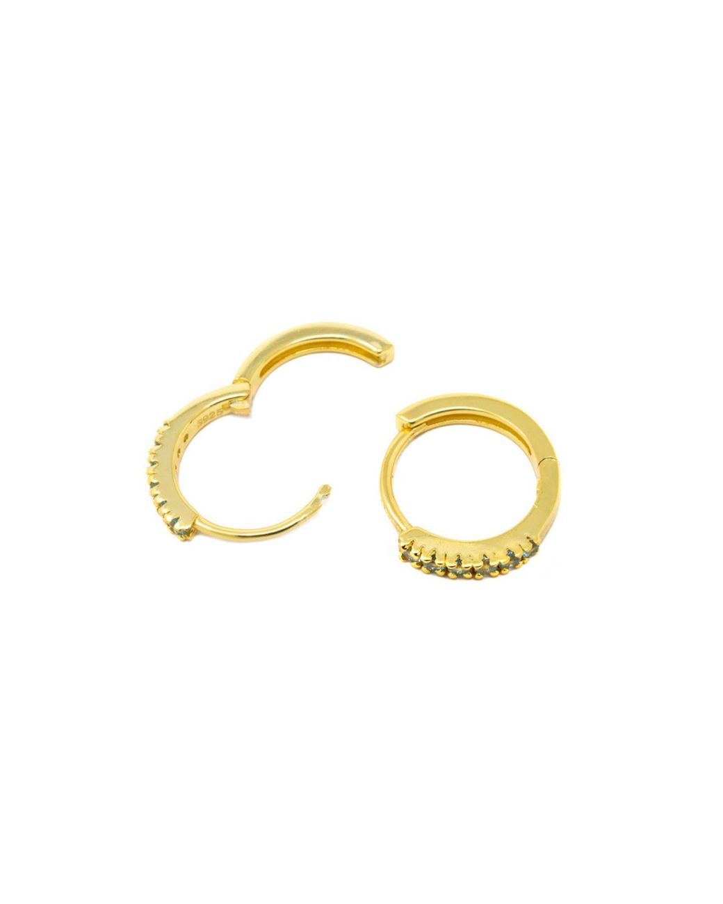 NASI SILVER Metallic Adaya Huggie Hoops- Topaz