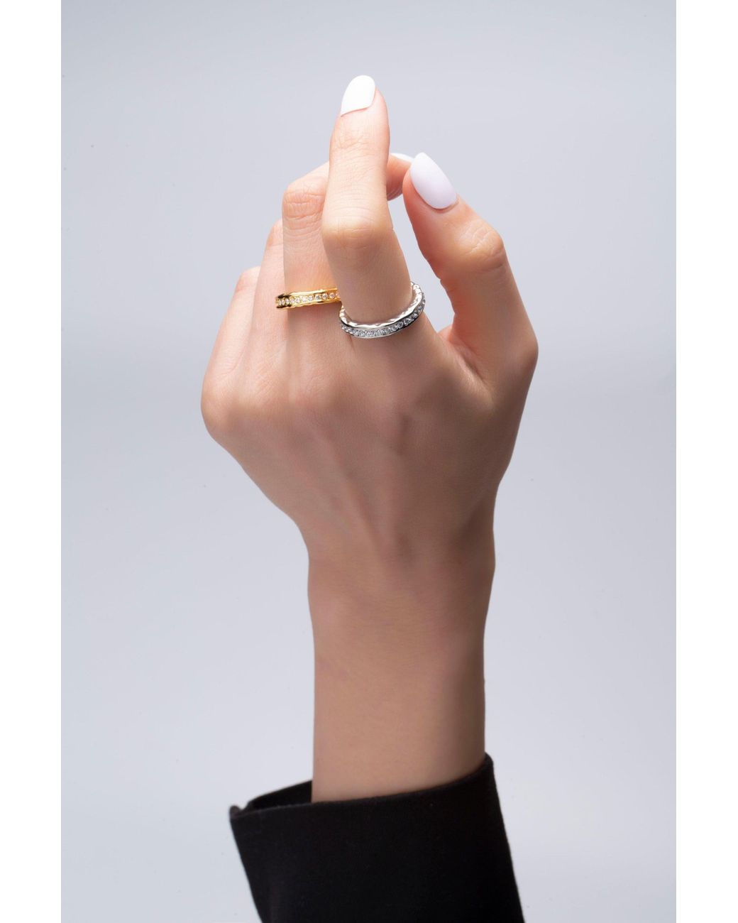 Classicharms Gray Sophie Molten Eternity Stackable Ring