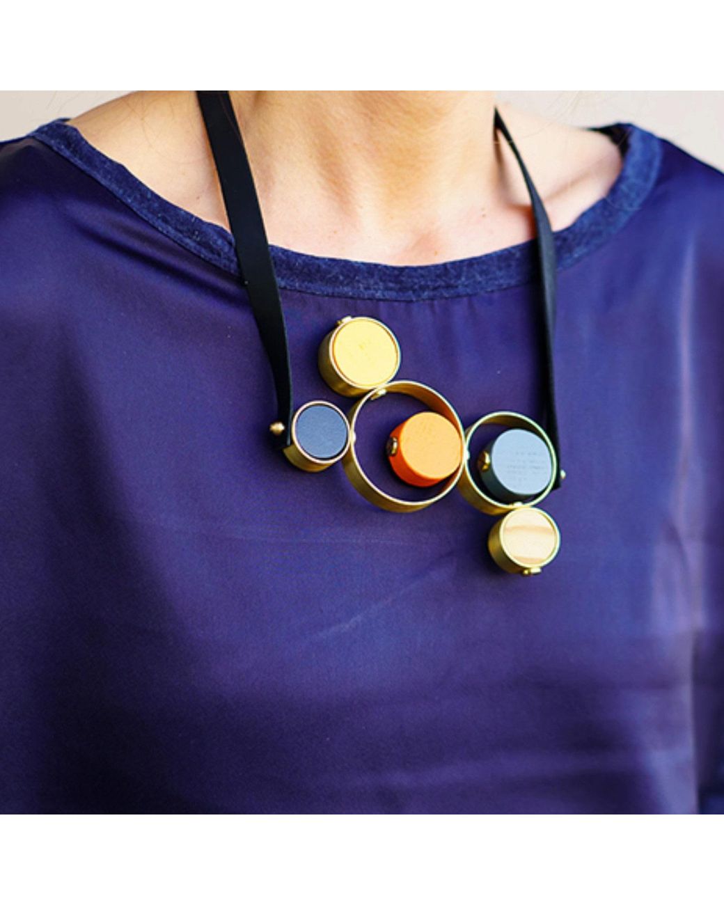 Svetlana Vukov Brown Neutrals &Sand Five Orbits Necklace