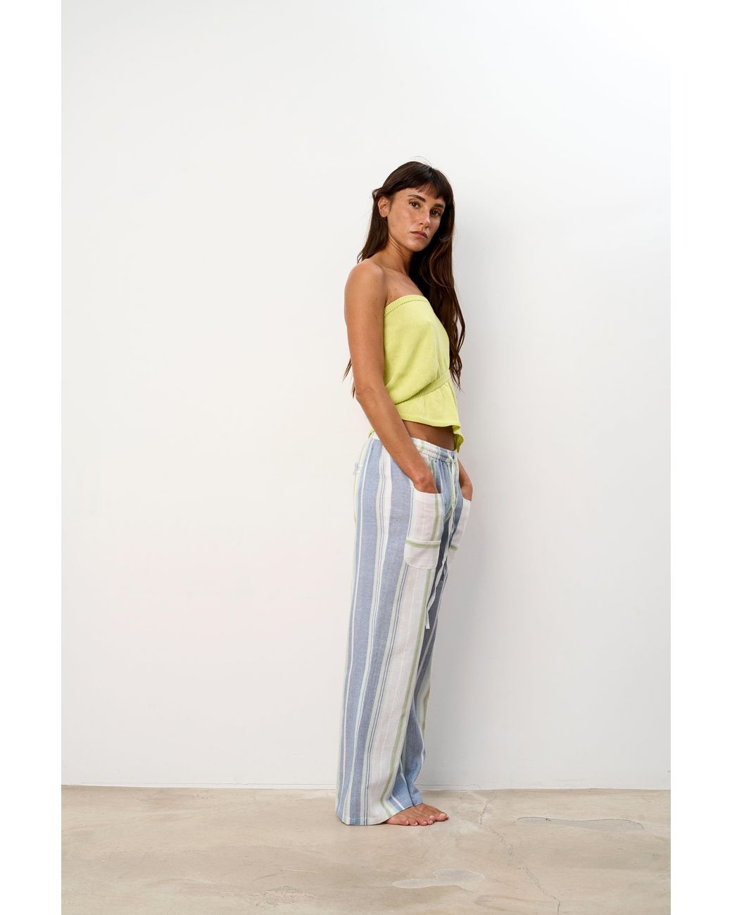 Par & Escala Blue Adrie Pants Stripes
