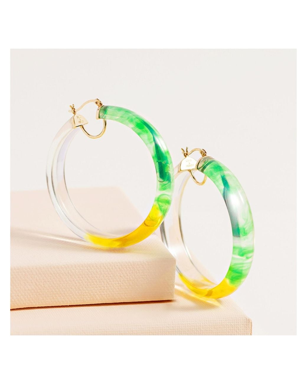 Gold & Honey Green Tie Dye Slip On Bangle