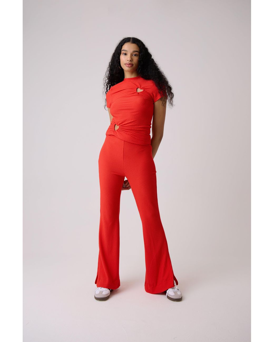 Amy Lynn Red Bowie Cherie Heart Cut Out Top
