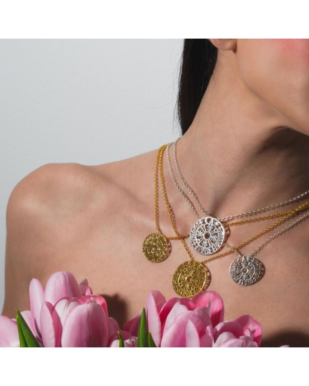 Myrto Katramadou Jewellery Metallic Kaleidoscope Pendant-Plated Small -Classic