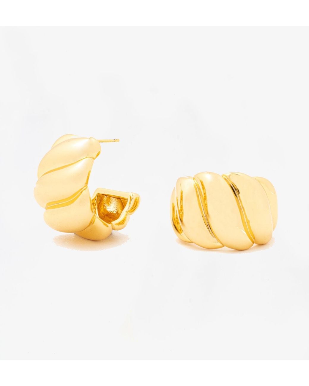 Uchi and Soto Metallic Chunky Wave Earrings