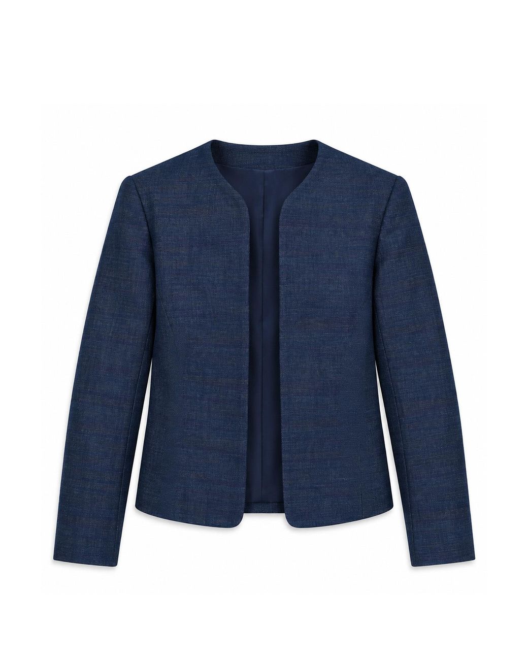 Stovaria Blue Midnight Peacock Cotton Denim Statement Jacket