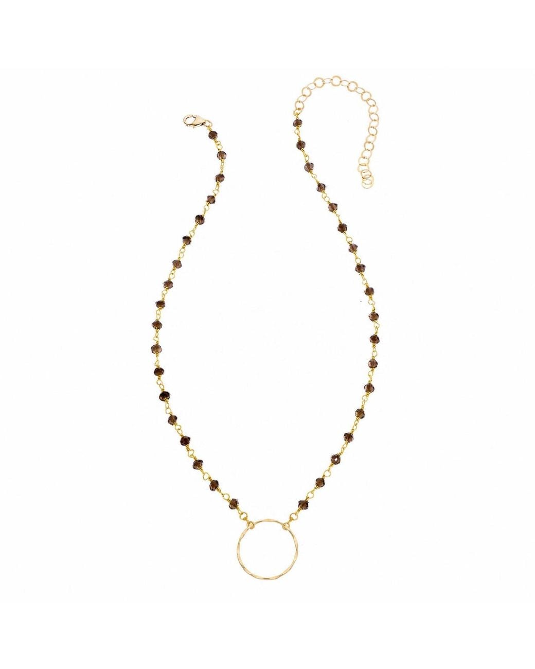 Heather Hawkins Jewelry Metallic Medium Hammered Circle Necklace