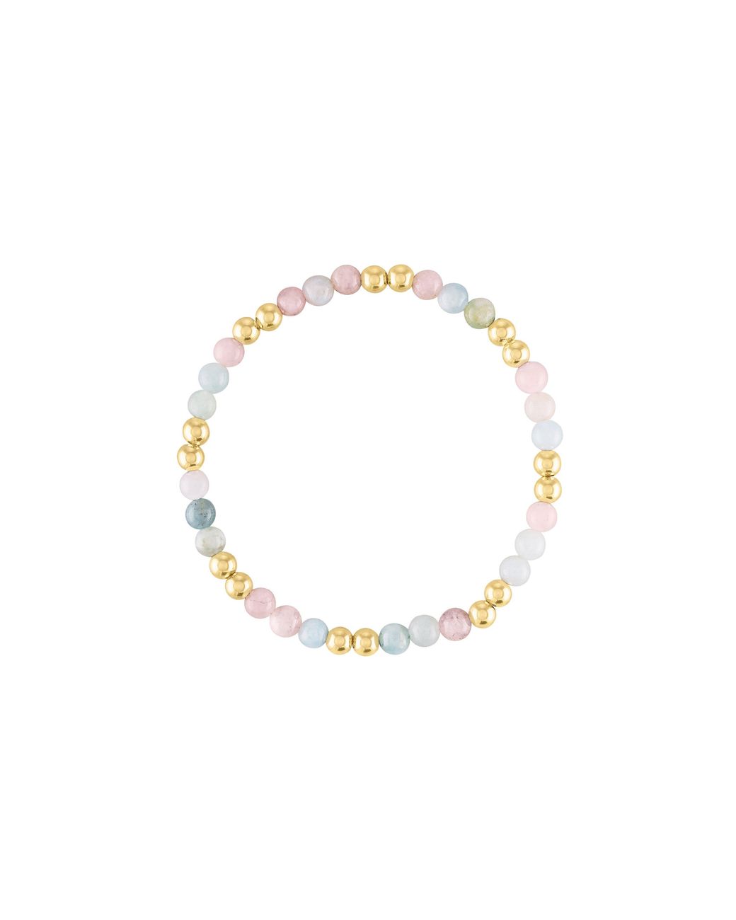 Olivia Le Metallic Morganite Golden Bead Bracelet