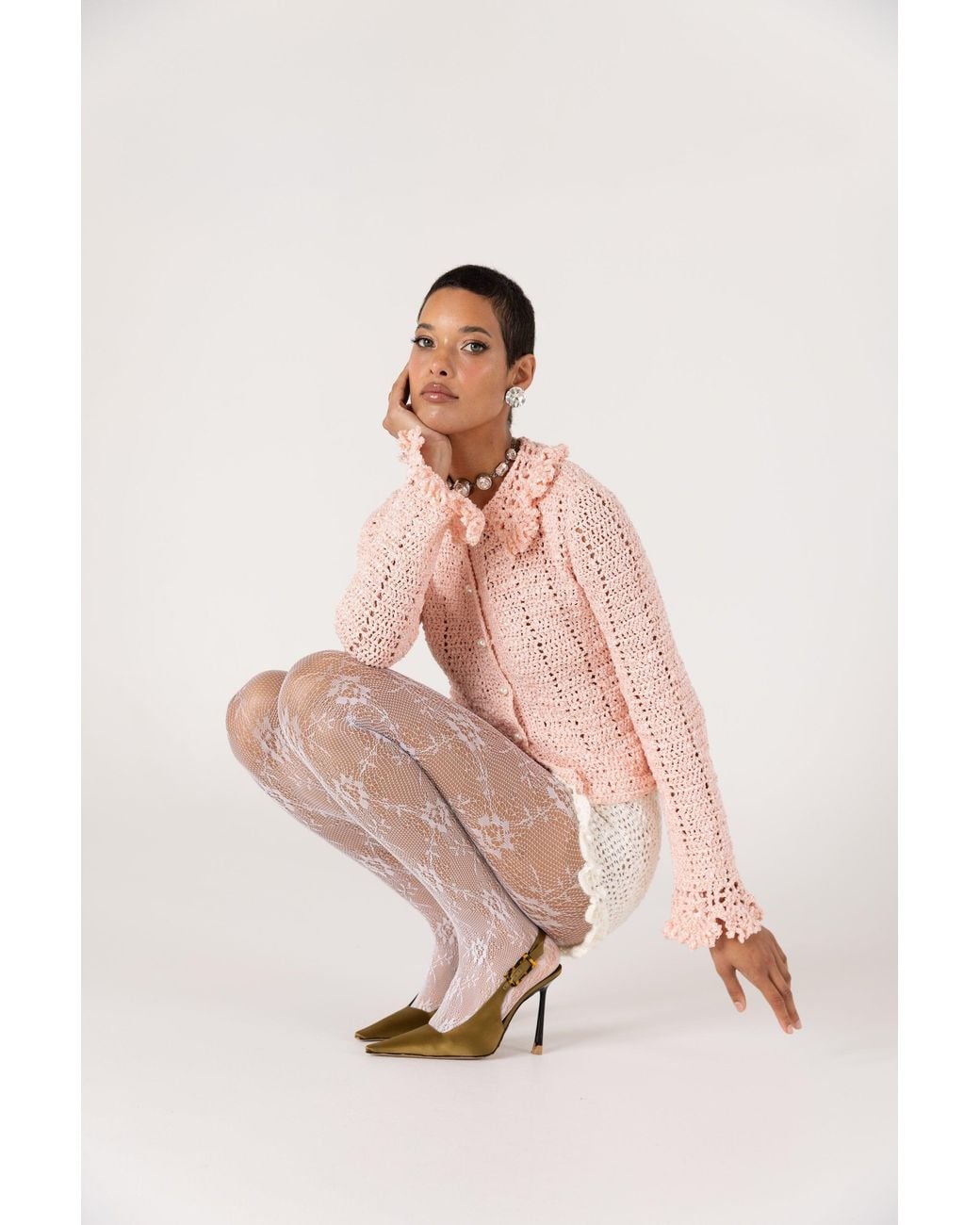 Andreeva Natural Chrysanthemum Handmade Crochet Shorts