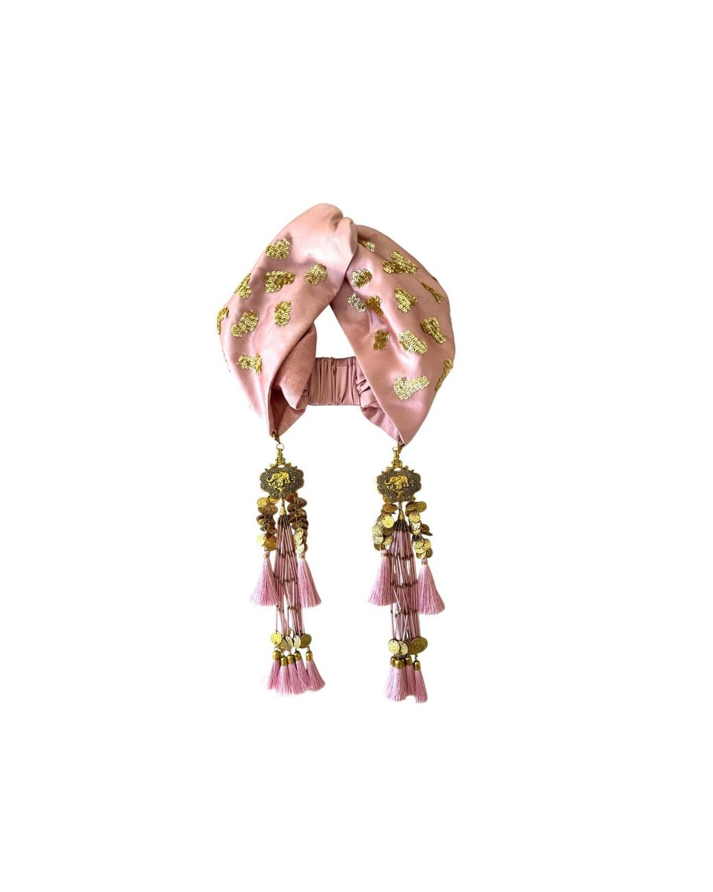 Julia Clancey Pink Dusky Leopard Silk Luxe Twist Headband