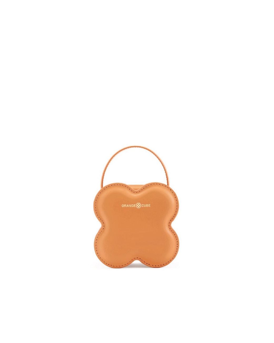 Orange Cube White Small Lucky Clover Handbag
