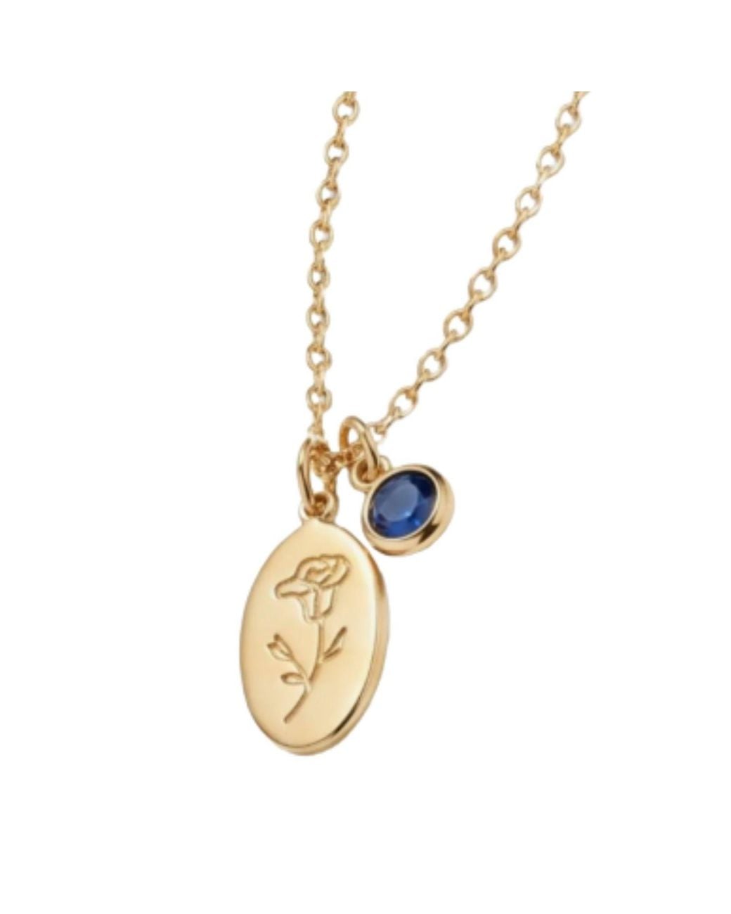 Argento Vivo Metallic September Birthstone Charm Necklace