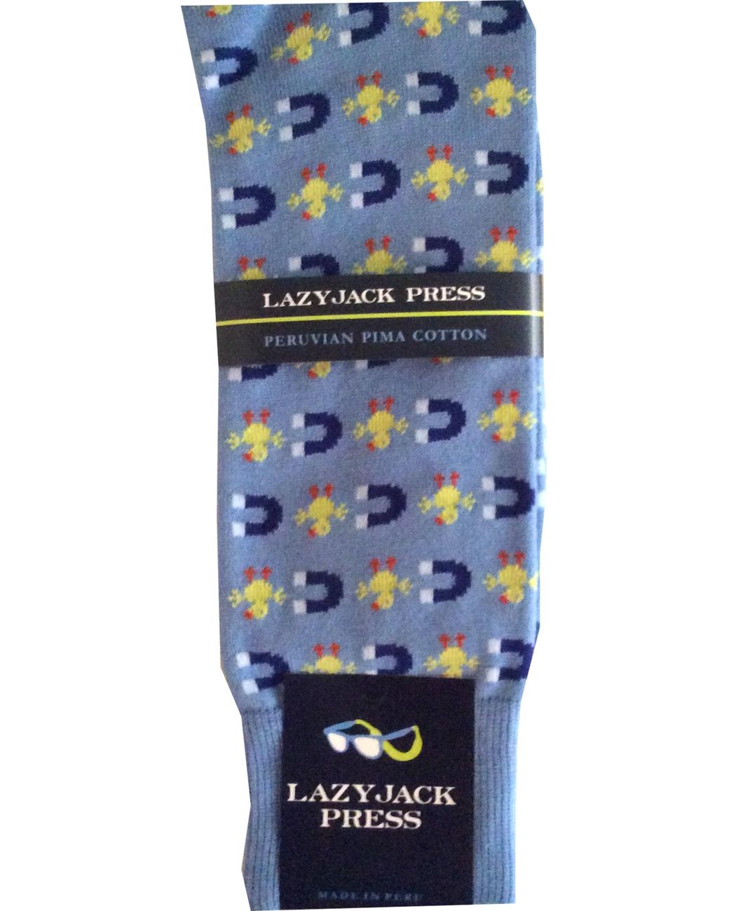 Lazyjack Press Blue Chick Magnet Socks for men