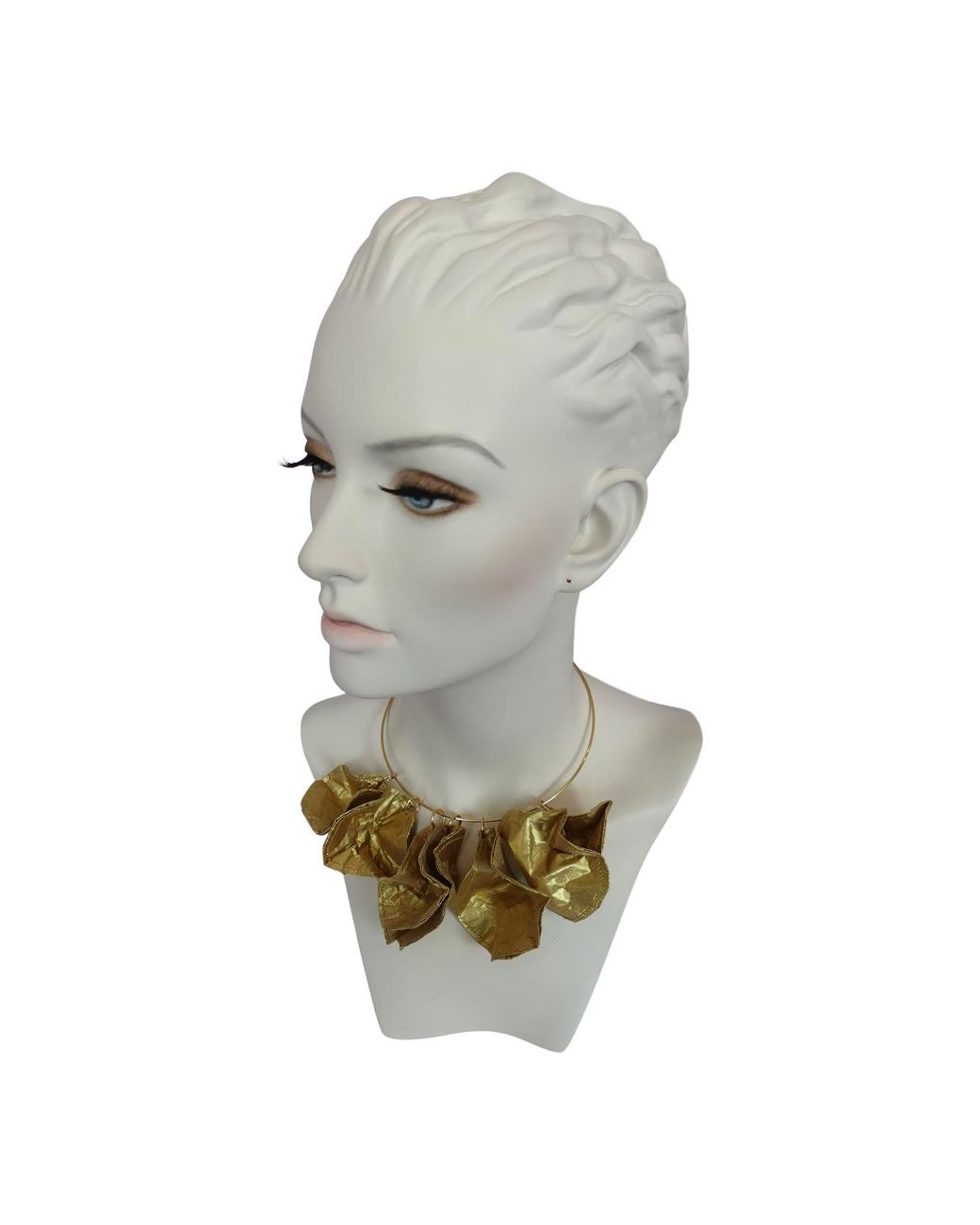 Romer Millinery Green Metallic Coin Disc Choker