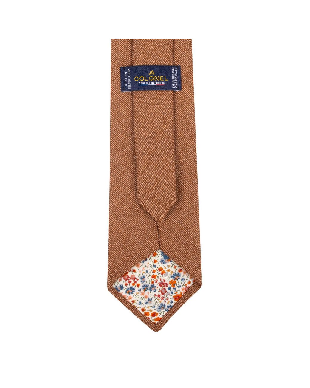 LE COLONEL Brown Neutrals Tiramisu Italian Wool Tie for men