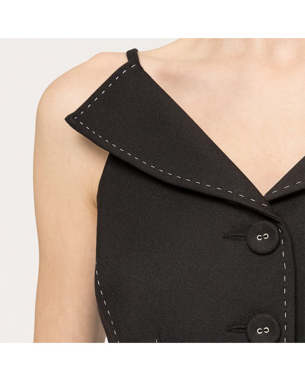 Nissa Black Single-Breasted Tailored Vest