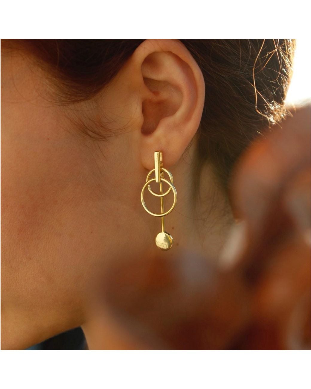 Gutta Design Metallic Mesh Earring Plated