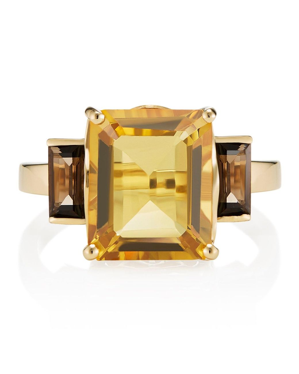 Augustine Jewels Yellow Citrine & Smoky Quartz Ring