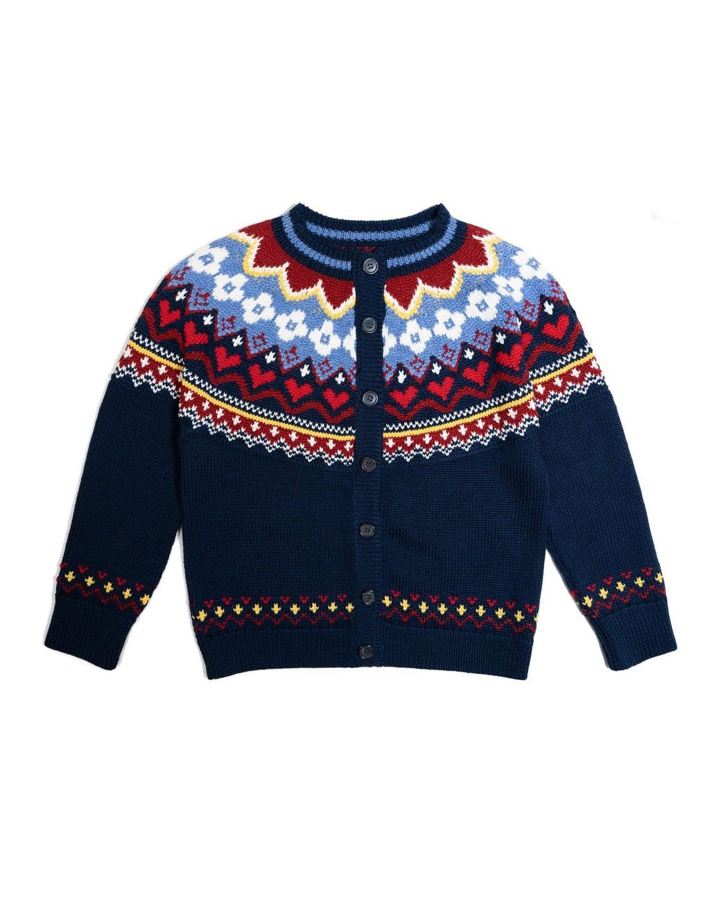 Gigi Knitwear Blue Hilda Faire Isle Cardigan