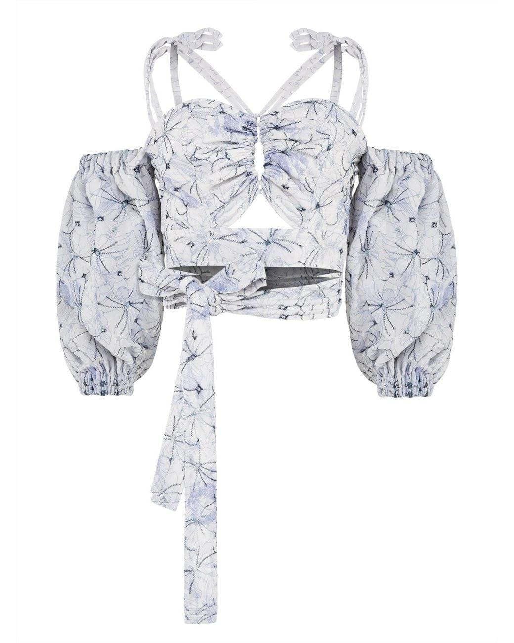 Tia Dorraine White Self-Tie Crop Top