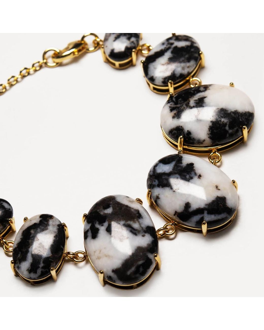 Crystalline Jewellery Metallic Zebra Jasper Statement Bracelet